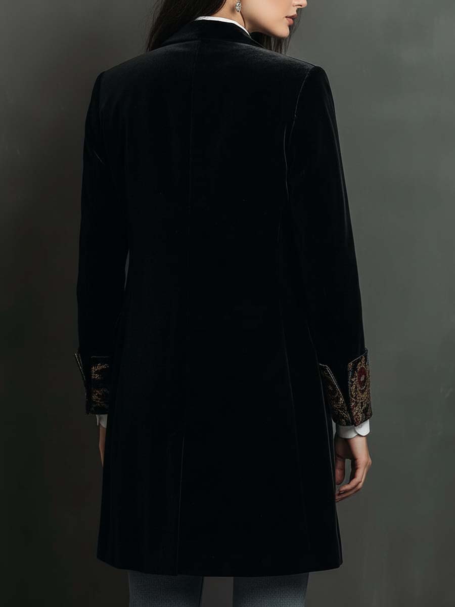 Léoncie | Blazer Cintré Imprimé Baroque Noir