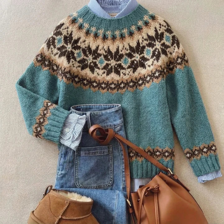 Silvine | Pull Flocons de Neige Bleu Marin