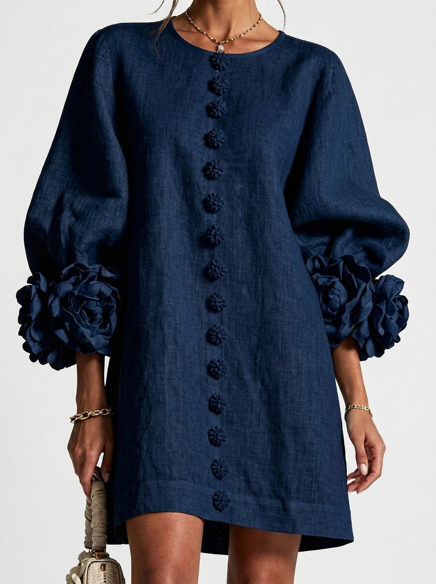 Léocadie | Robe Fleurs en Relief