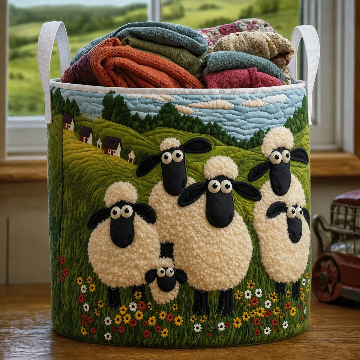 Opale | Panier en Tissu Matelassé Fait Main