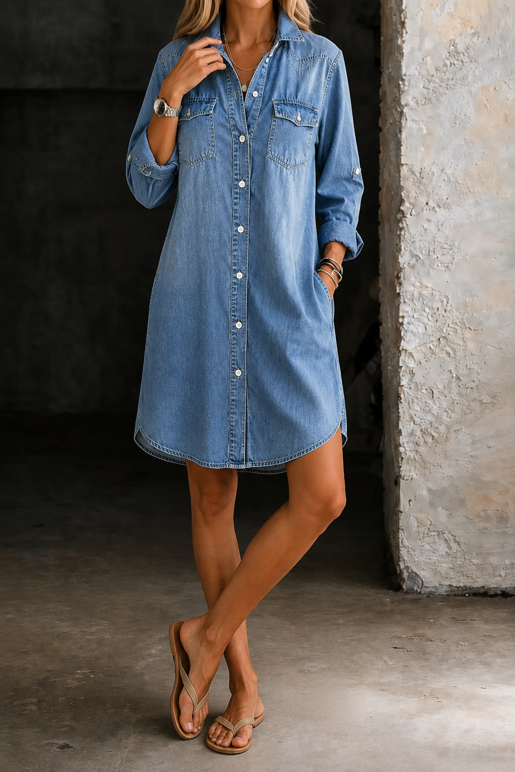 Robe Chemise Alix en Jean Casual