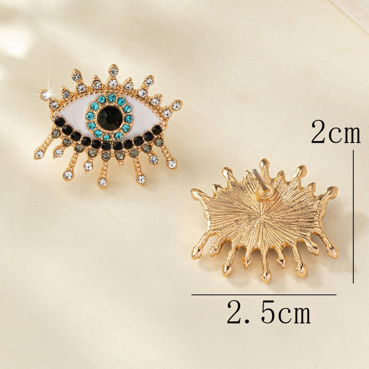 Boucles d'Oreilles Œil Grec Strass
