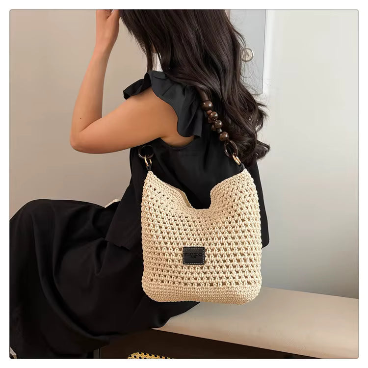 Petra™ | Le Sac Épaule à Perles en Bois