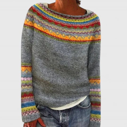 Cyrine | Pull Jacquard à Empiècement