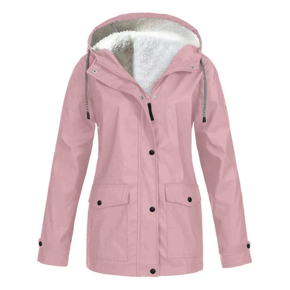 Colombine | Veste de Pluie à Capuche Doublée Polaire
