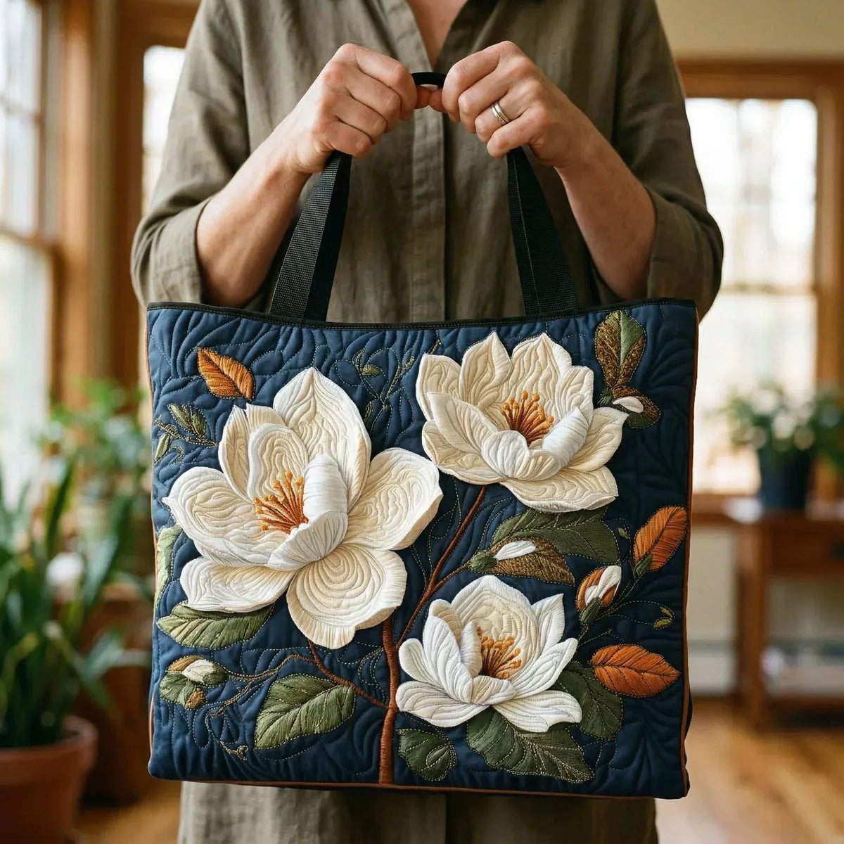 Sac Tote Matelassé – Délicat Magnolia