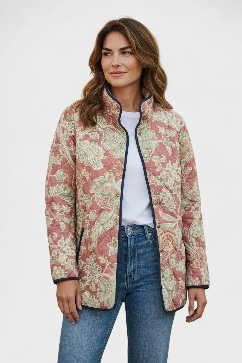 Anouchka | Veste Matelassée Décontractée Fleurie Vintage