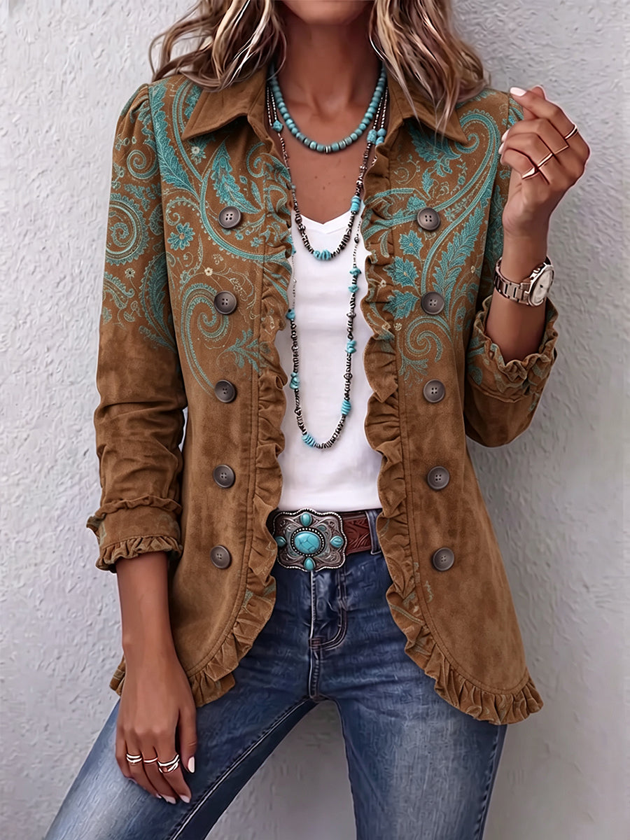Ghislaine | Veste Cachemire à Volants
