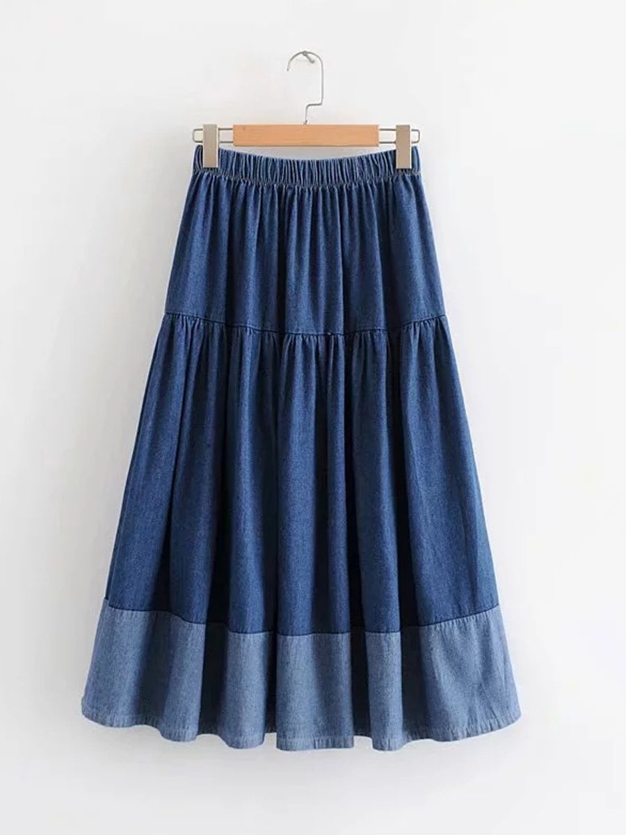 Jupe Axelle en Jean à Taille Élastique