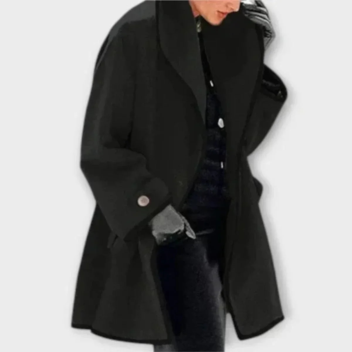 Frédérique | Manteau Oversize à Liseré Contrasté