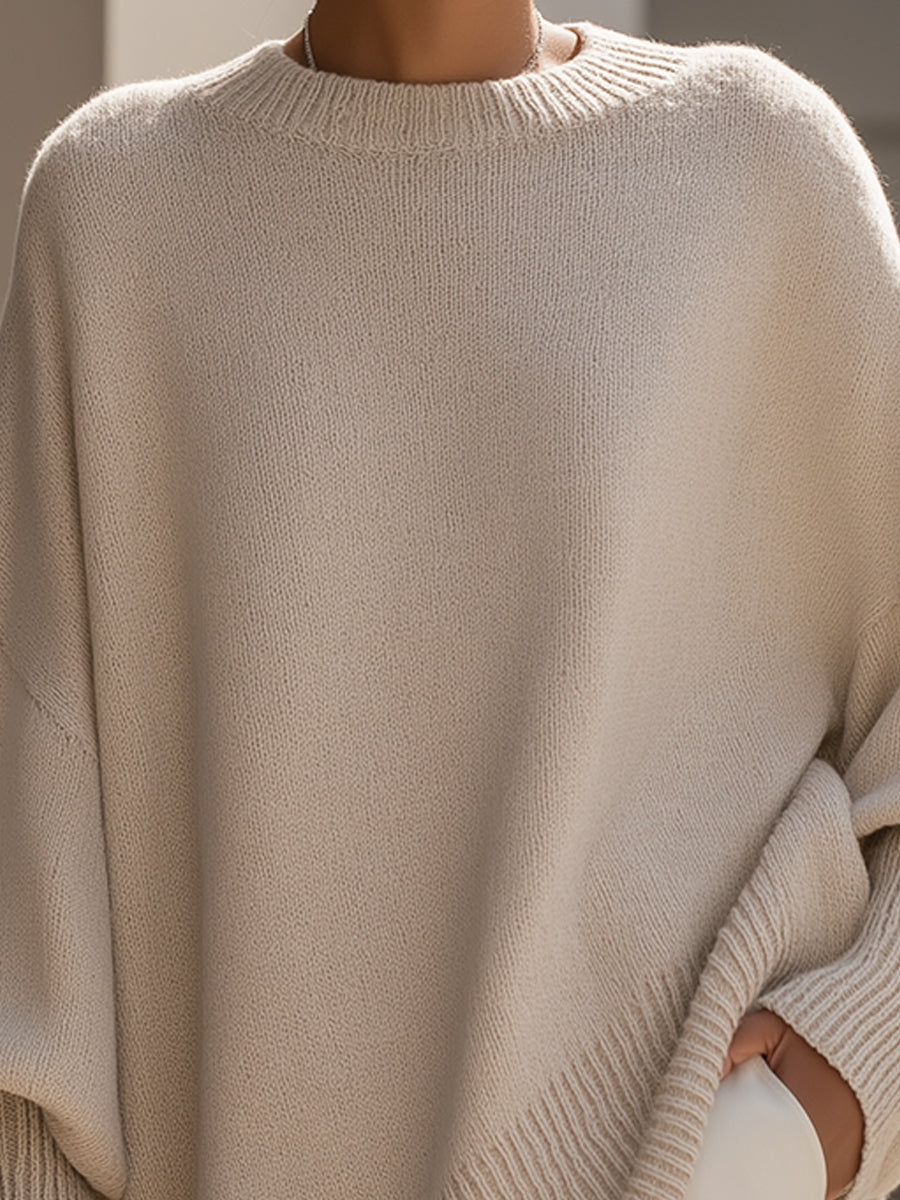 Valérie | Pull Ample Drapé à Col Large