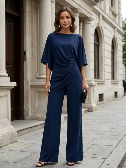 Gwenaëlle | Ensemble Blouse Drapée et Pantalon Ample