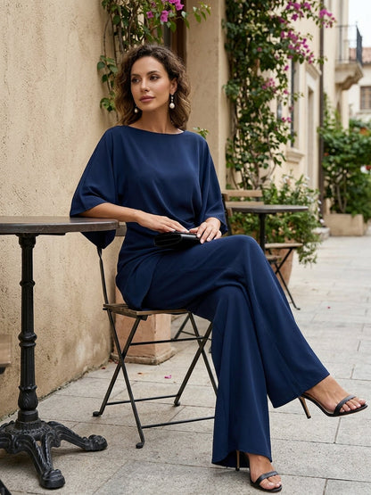 Gwenaëlle | Ensemble Blouse Drapée et Pantalon Ample