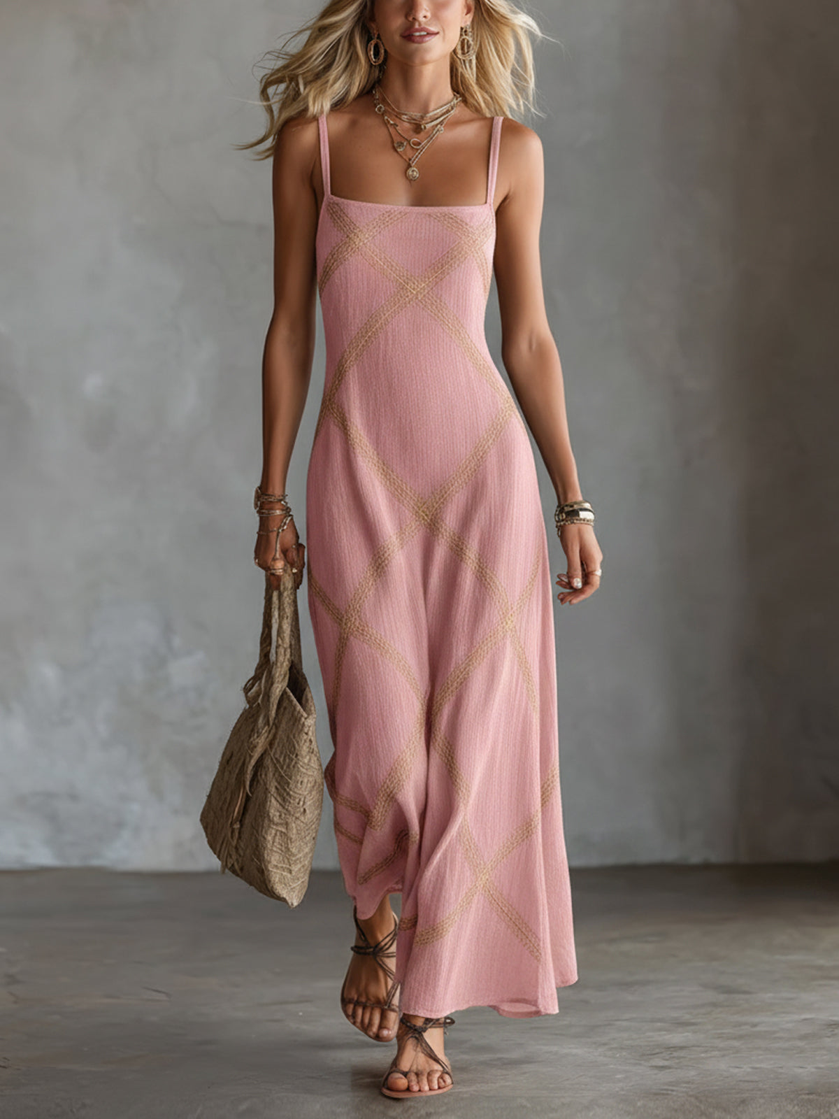 Robe Amandine Géométrique Maxi