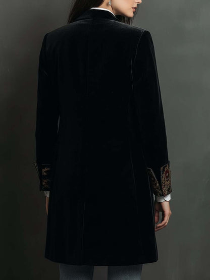Léoncie | Blazer Cintré Imprimé Baroque Noir