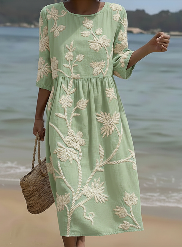 Robe Fleurie Décontractée à Manches Évasées – Zenith Moda