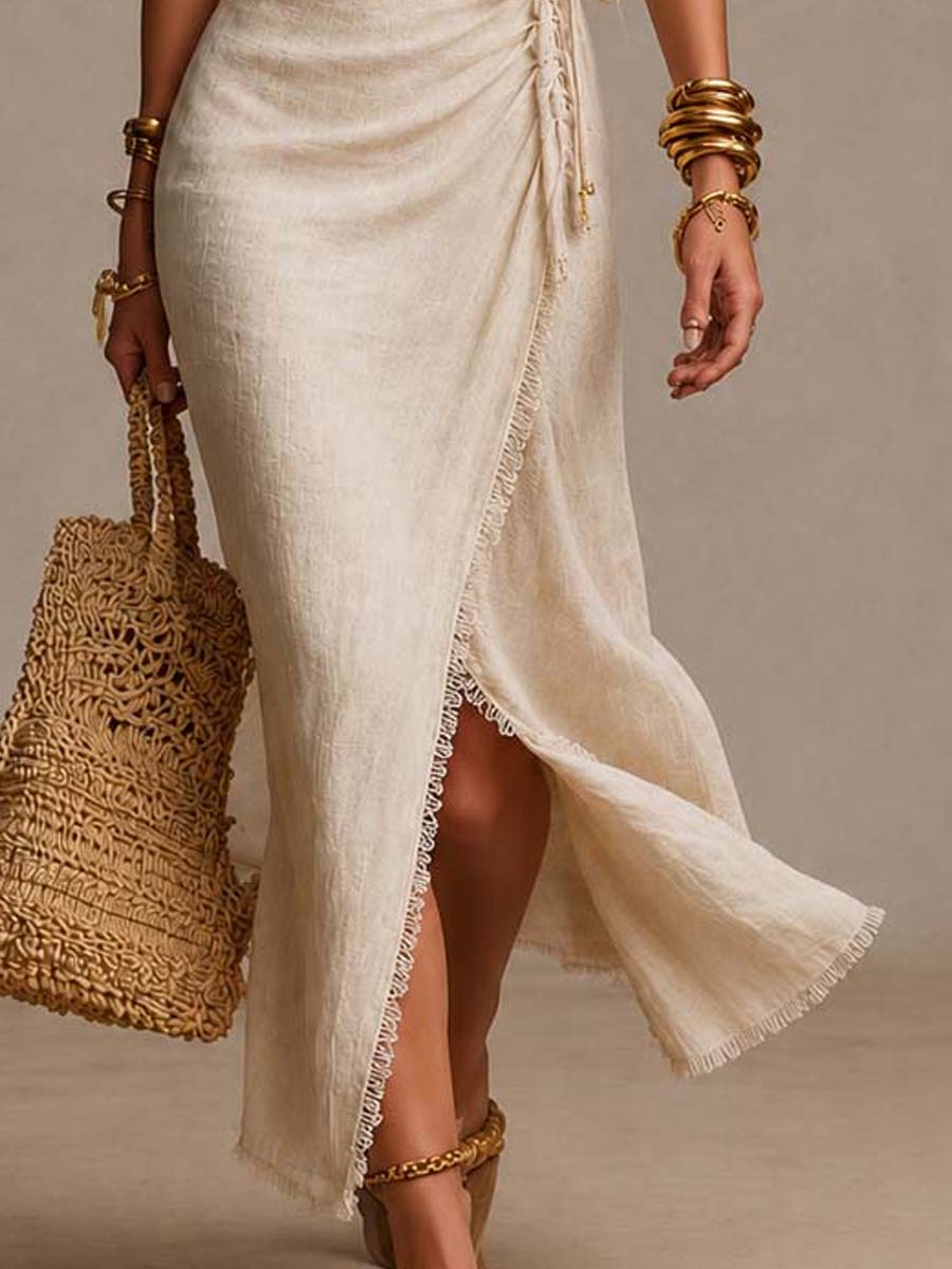 Norine | Robe Midi Portefeuille Drapée