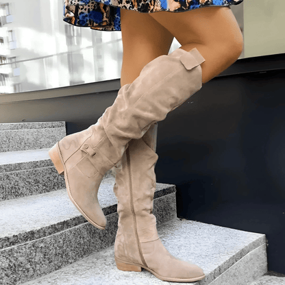 Déborah | Bottes Hautes au Genou en Daim
