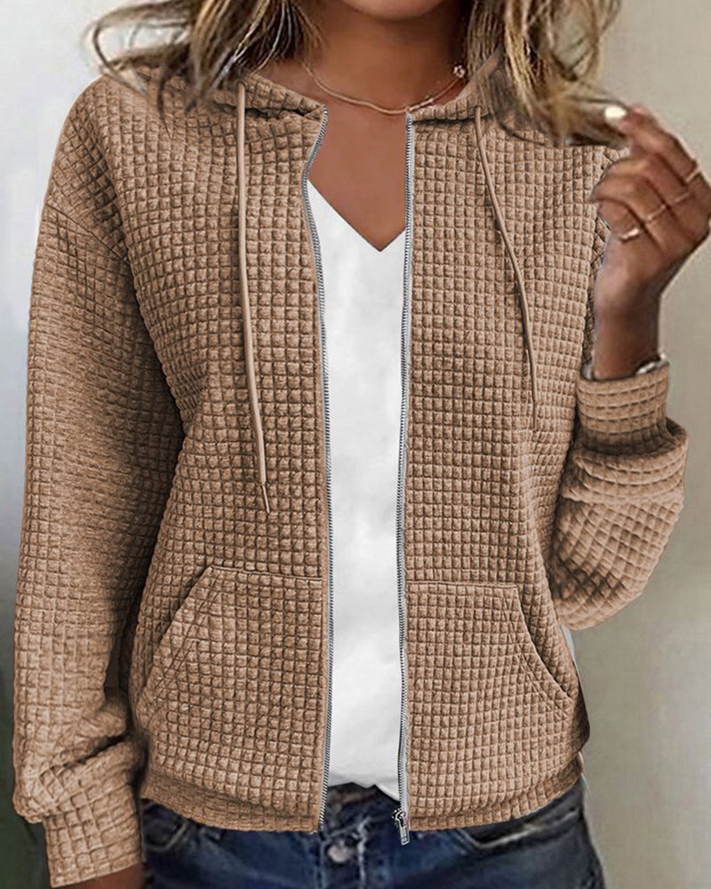 Bénilde | Sweat Zippé Texturé à Manches Longues