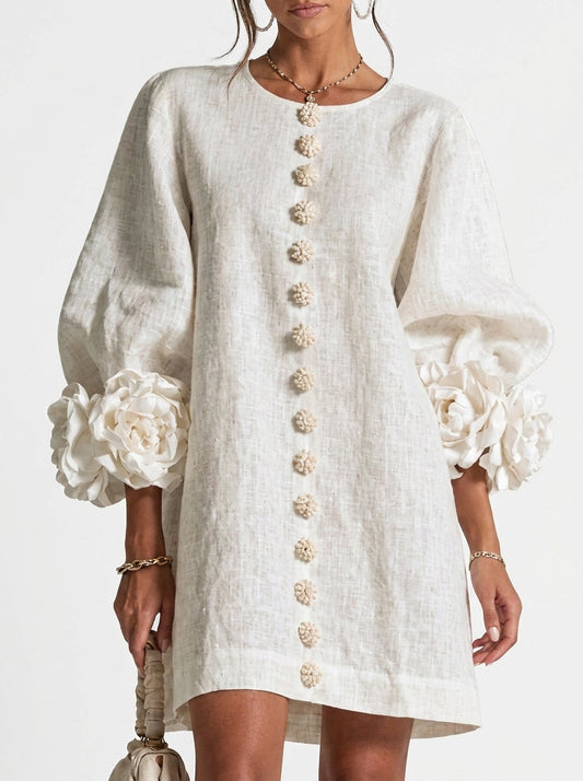 Léocadie | Robe Fleurs en Relief