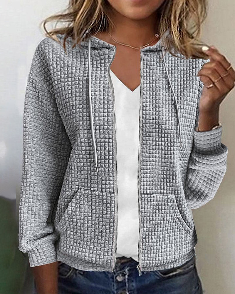 Bénilde | Sweat Zippé Texturé à Manches Longues