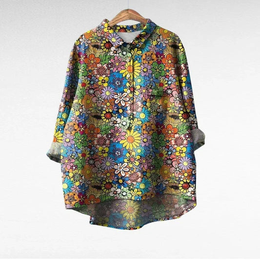 Doralice | Blouse Imprimé Marguerites Rétro