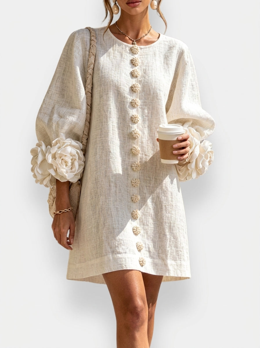 Léocadie | Robe Fleurs en Relief