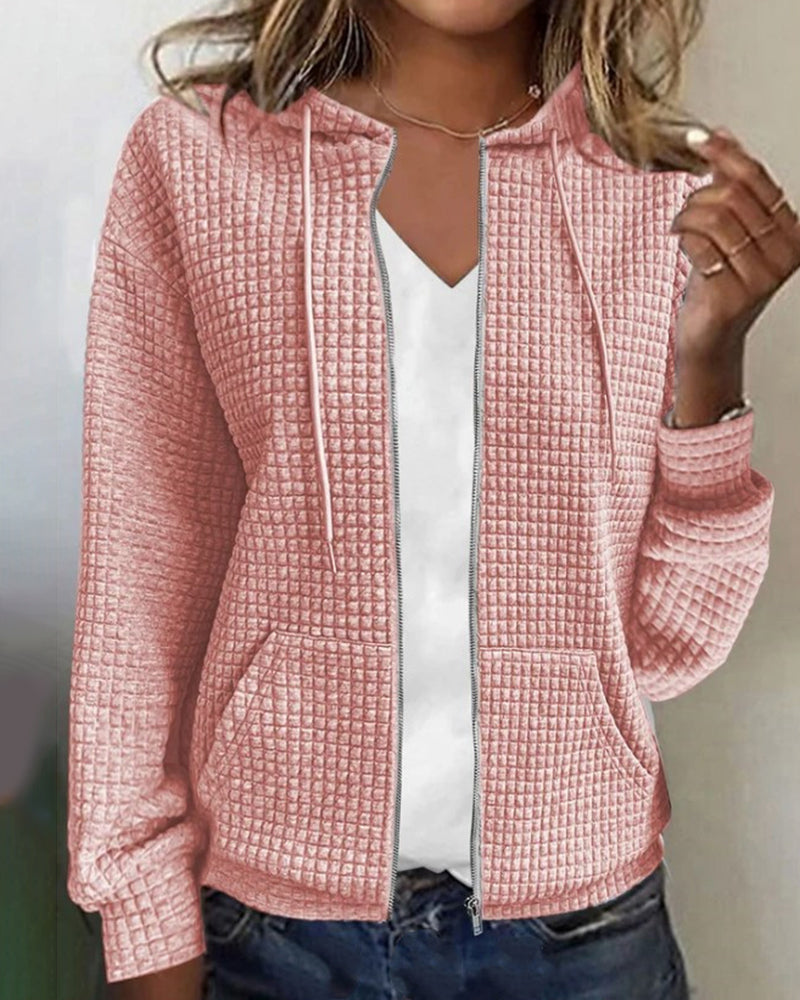 Bénilde | Sweat Zippé Texturé à Manches Longues