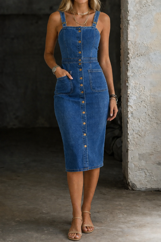Robe Nine en Jean Boutonnée