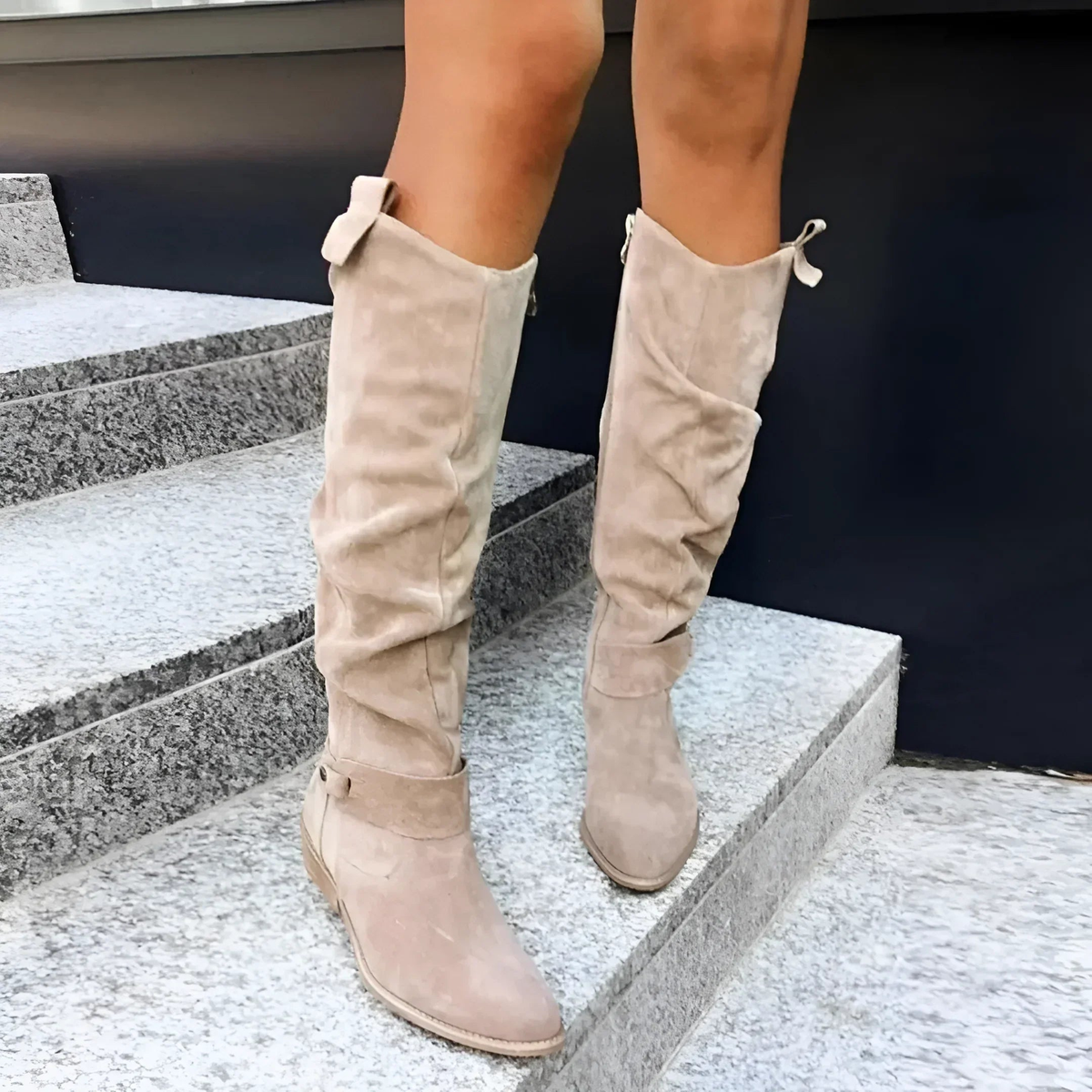 Déborah | Bottes Hautes au Genou en Daim