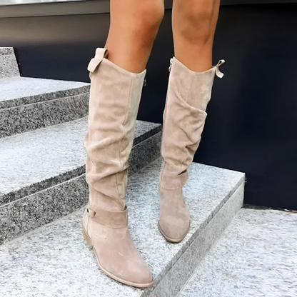 Déborah | Bottes Hautes au Genou en Daim