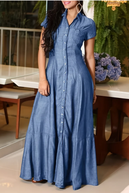 Robe Éléonore Longue en Denim