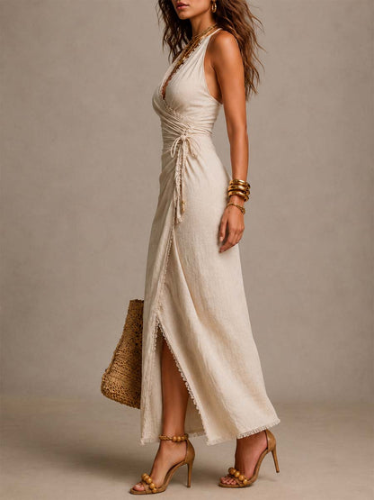 Norine | Robe Midi Portefeuille Drapée