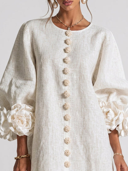 Léocadie | Robe Fleurs en Relief