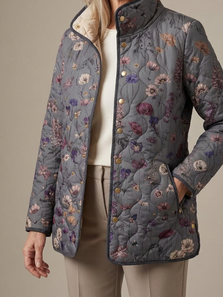Naëlle | Veste Matelassée Imprimé Floral Vintage