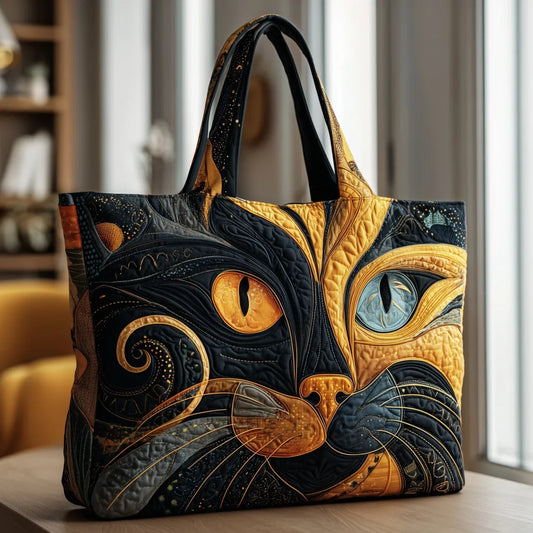 Sac Tote Matelassé – Chat Mystique