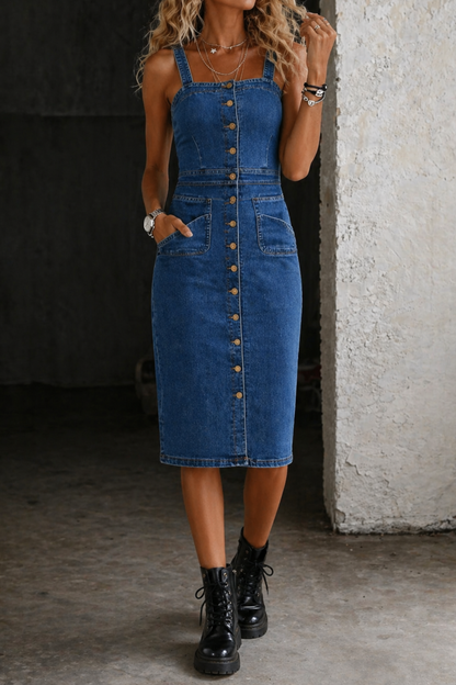 Robe Nine en Jean Boutonnée
