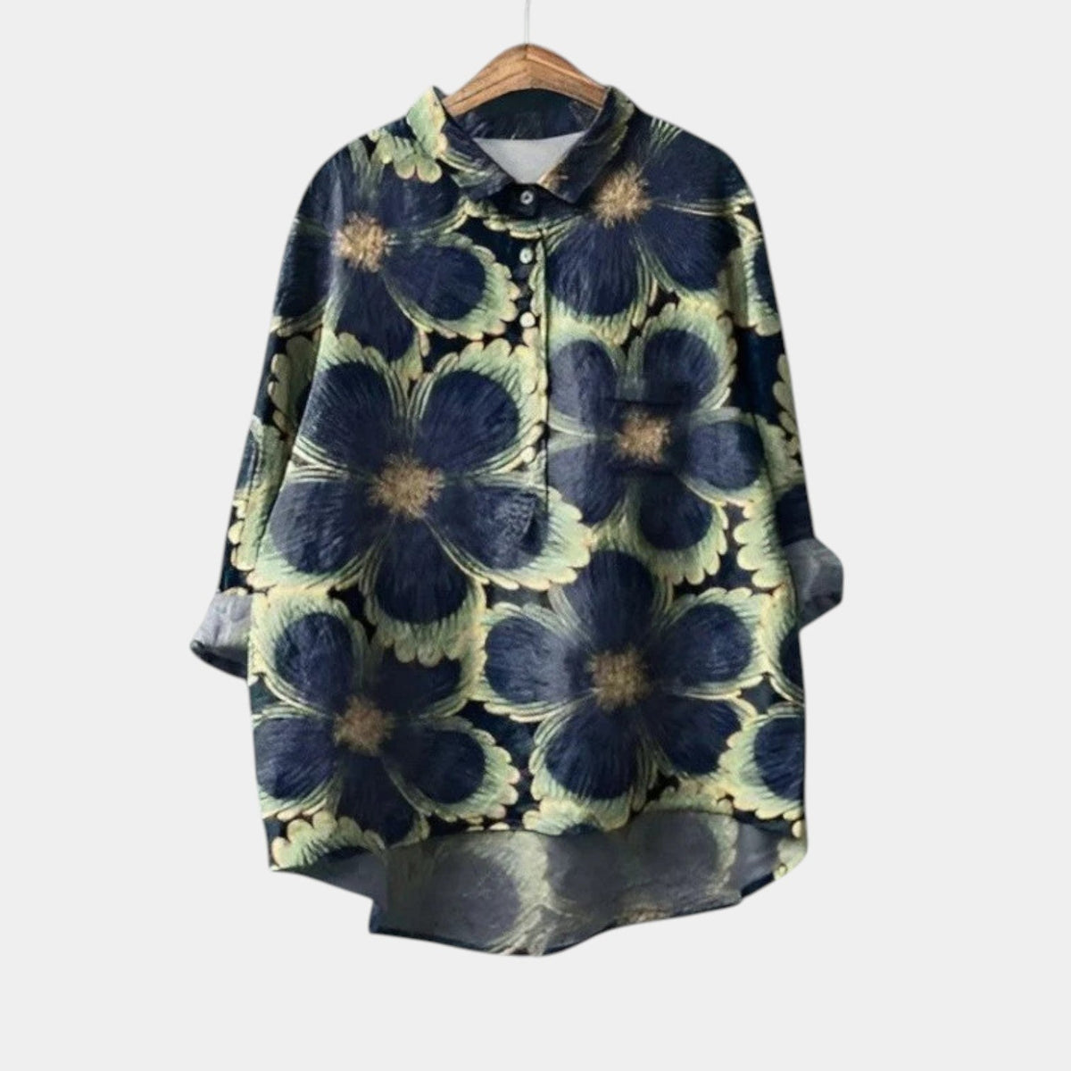 Dalila | Blouse Florale Graphique Marine