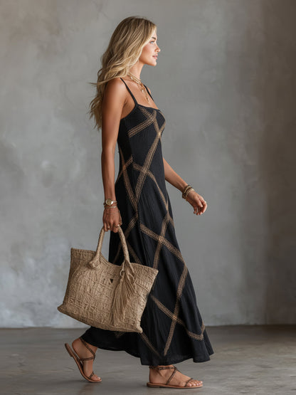 Robe Amandine Géométrique Maxi