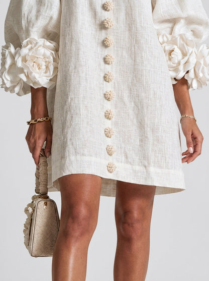Léocadie | Robe Fleurs en Relief