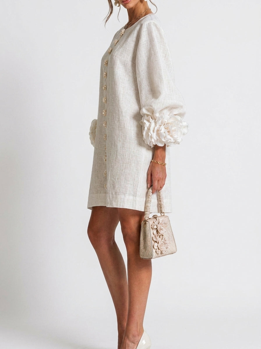 Léocadie | Robe Fleurs en Relief