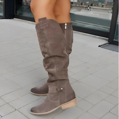 Déborah | Bottes Hautes au Genou en Daim