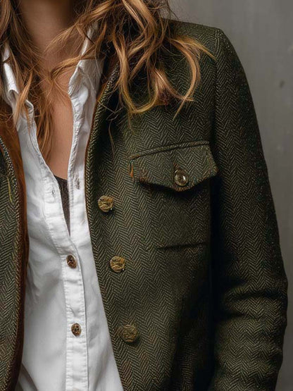 Honoline | Blazer Vintage à Liseré Contrasté