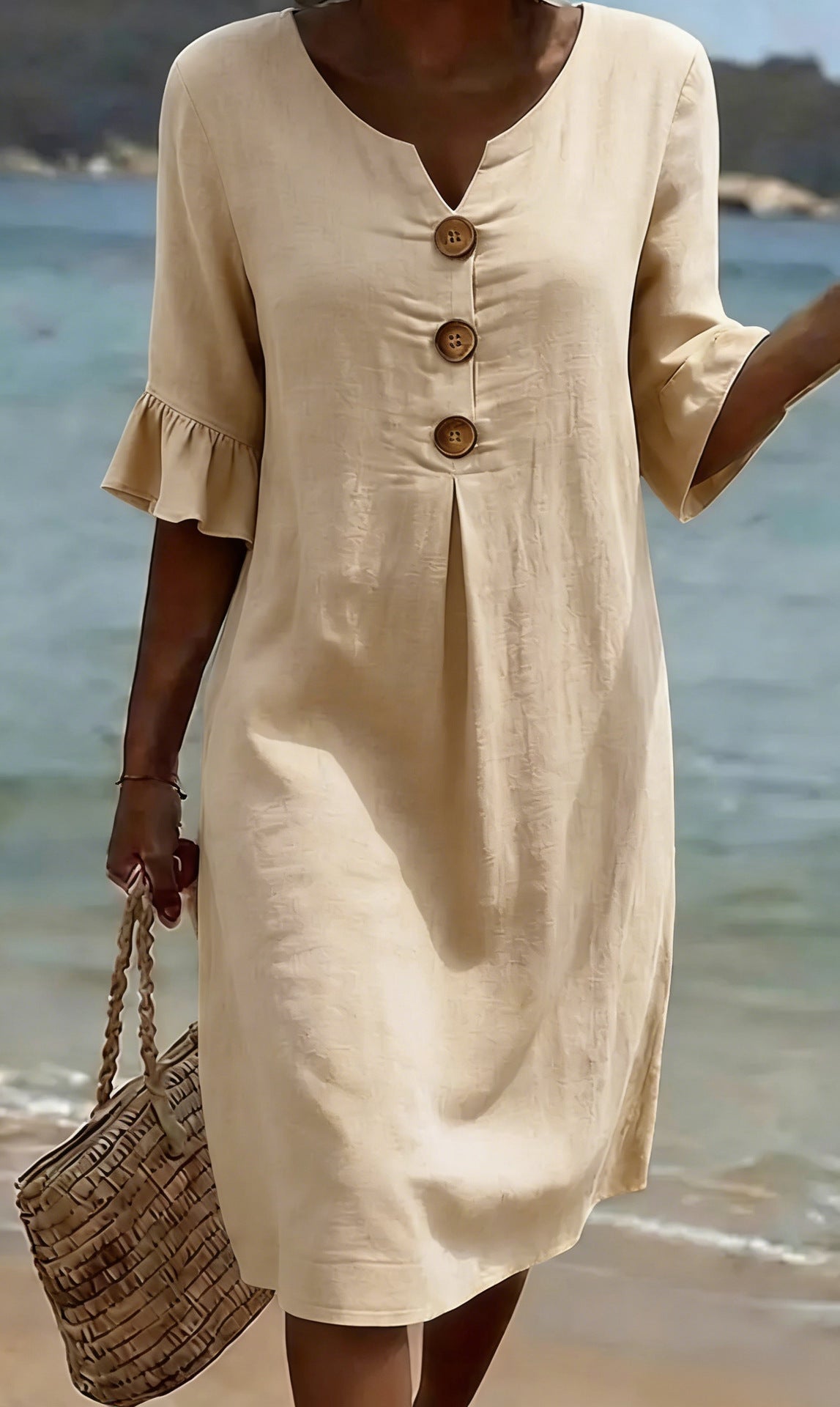 Robe Fleurie Décontractée – Abricot – Zenith Moda
