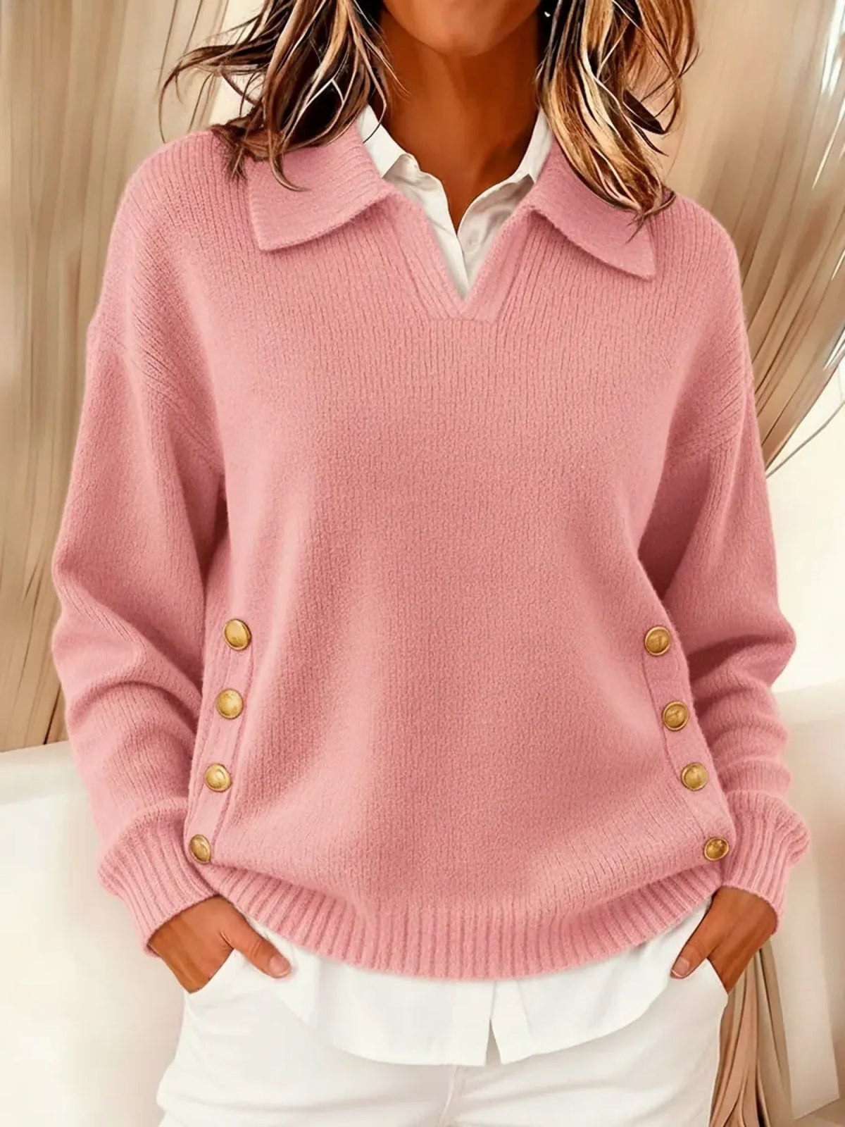 Victoire | Pull au Col Polo et Boutons