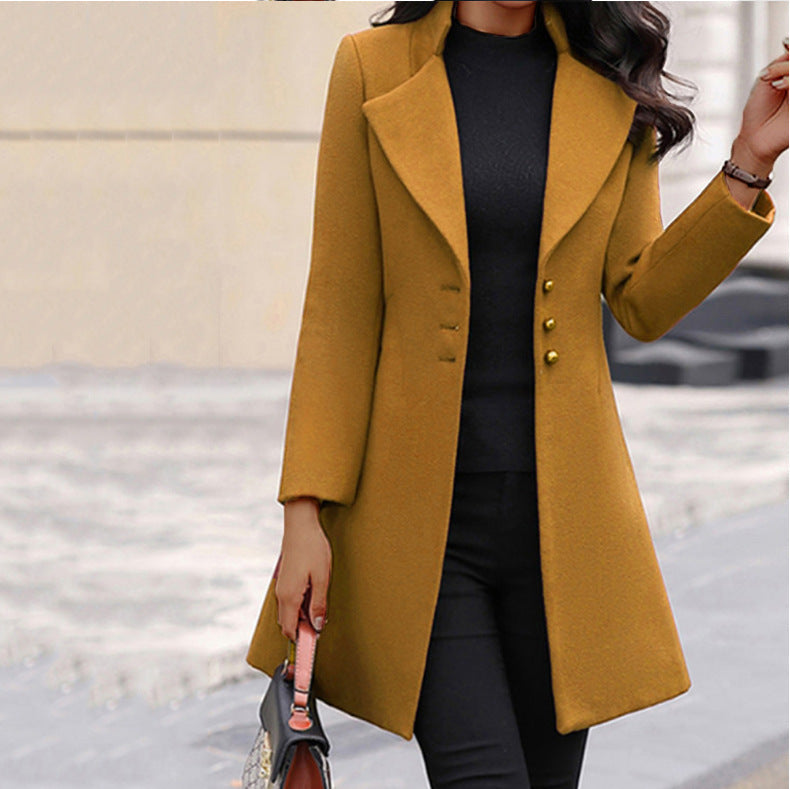 Ottoline | Manteau Cintré à Col Cranté
