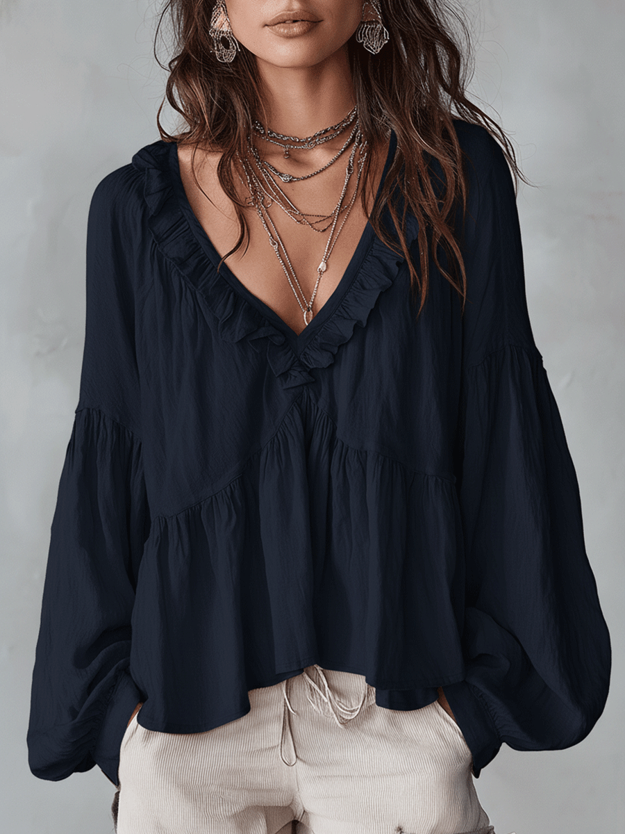 Chemisier Boho Salomé à Volants