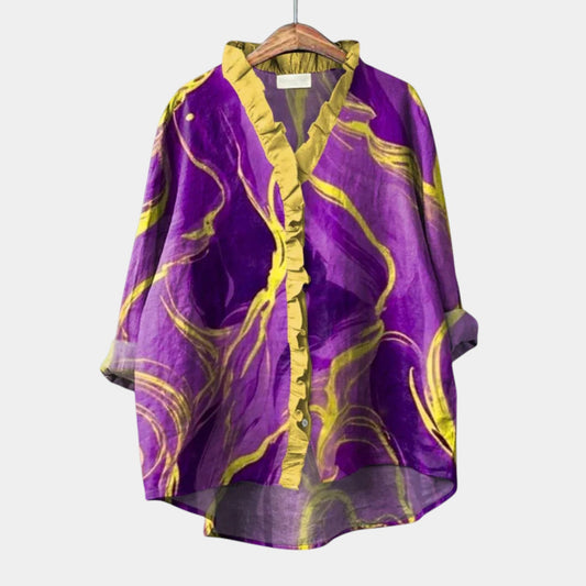 Aure | Blouse Coups de Pinceau Magenta