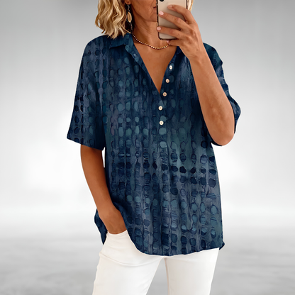 Mélodie | Blouse Manches Courtes à Pois Abstraits