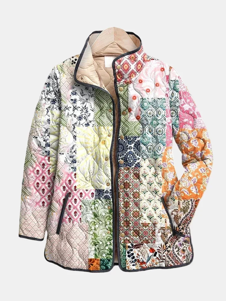 Suzon | Veste Matelassée Décontractée à Imprimé Fleuri